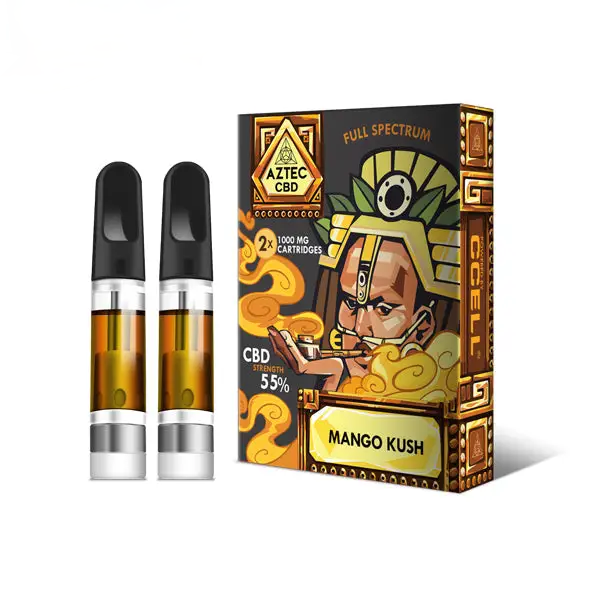 Aztec CBD Vape 510 Cartridges -1000mg x2 – Full Spectrum