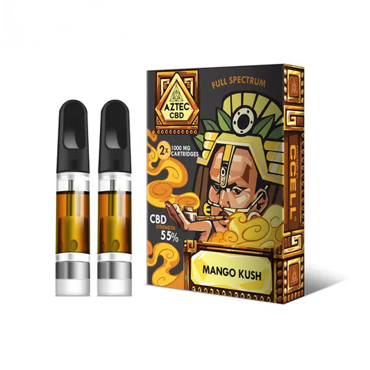 Aztec CBD Vape 510 Cartridges -1000mg x2 – Full Spectrum