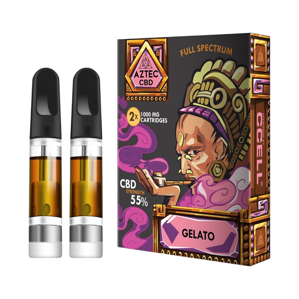 Aztec CBD Vape 510 Cartridges -1000mg x2 – Full Spectrum