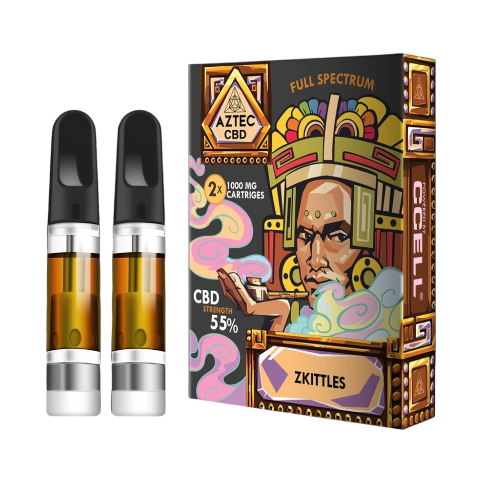 Aztec CBD Vape 510 Cartridges -1000mg x2 – Full Spectrum