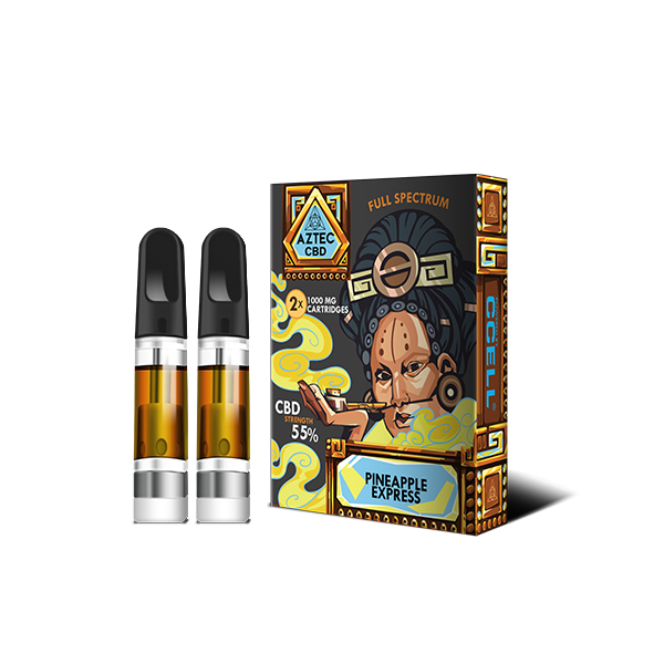 Aztec CBD Vape 510 Cartridges -1000mg x2 – Full Spectrum