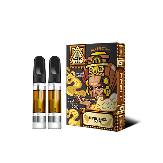 Aztec CBD Vape 510 Cartridges -1000mg x2 – Full Spectrum
